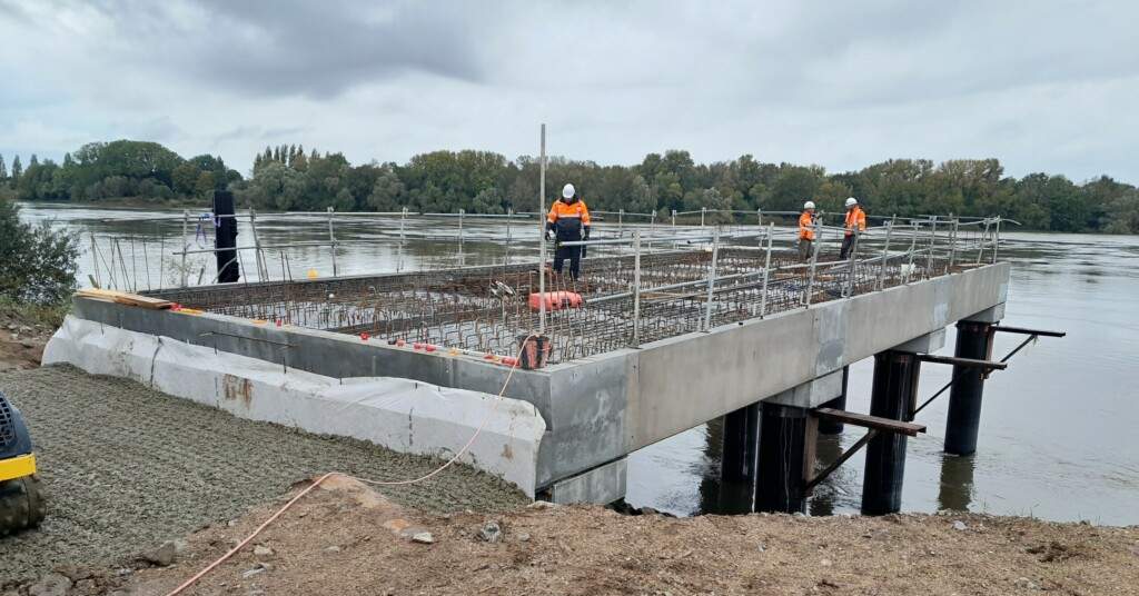 Estacade de l'Officière en travaux